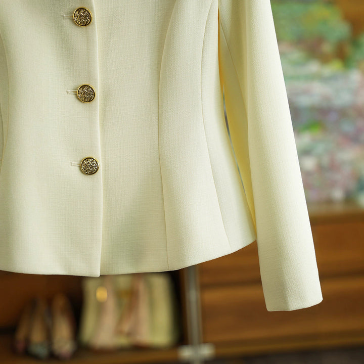 Damen Elegant geschnittener Blazer mit Schmuckknöpfen Drune