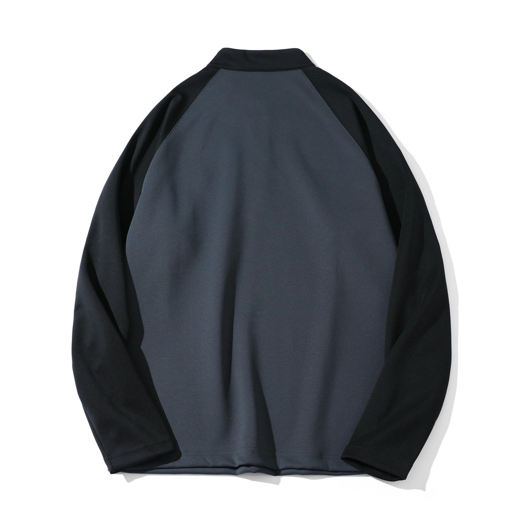 Unisex Funktions-Halbzip-Sweatshirt mit Troyerkragen, Raglanärmeln und minimalistischer Stickerei Drune