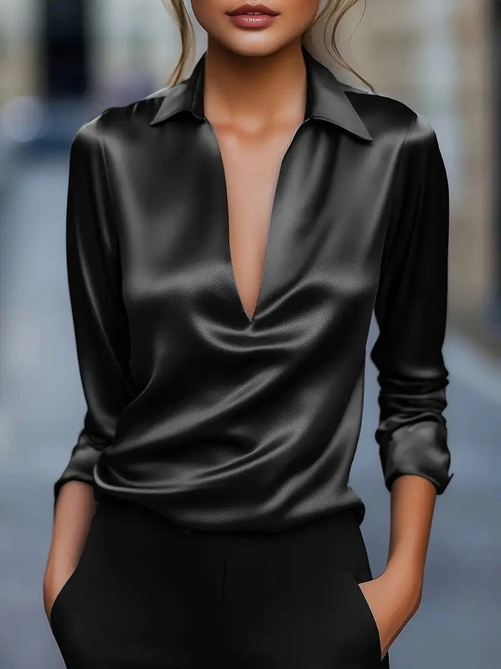Damen Elegante und seidige Bluse Drune