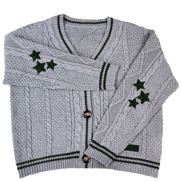 Damen Grobstrickjacke mit bedeutendem Zopfmuster und modischen Noten Drune