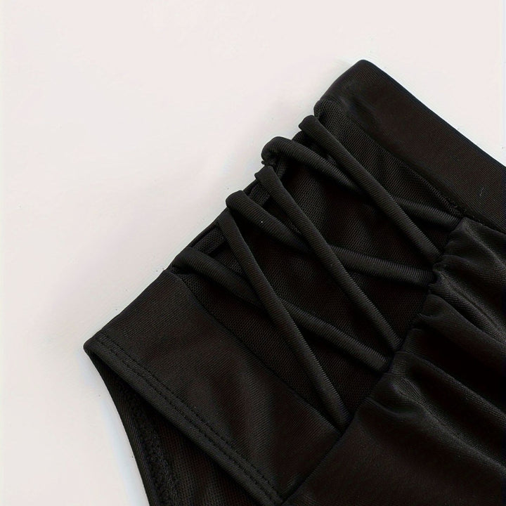 Damen High-Waist Bikinihose mit stilvollen Rüschendetails Drune