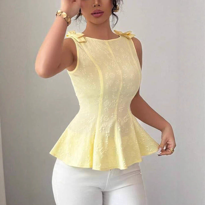 Damen Peplum-Top mit floralen Details Drune