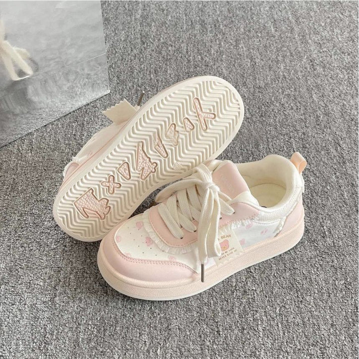 Damen Sportliche Sneaker mit niedlichem Tiermotiv und elastischen Schnürsenkeln Drune
