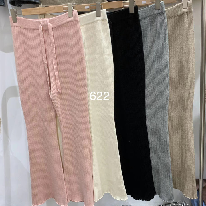 Damen Komfortable, weit geschnittene Strickhose mit elastischem Bund Drune