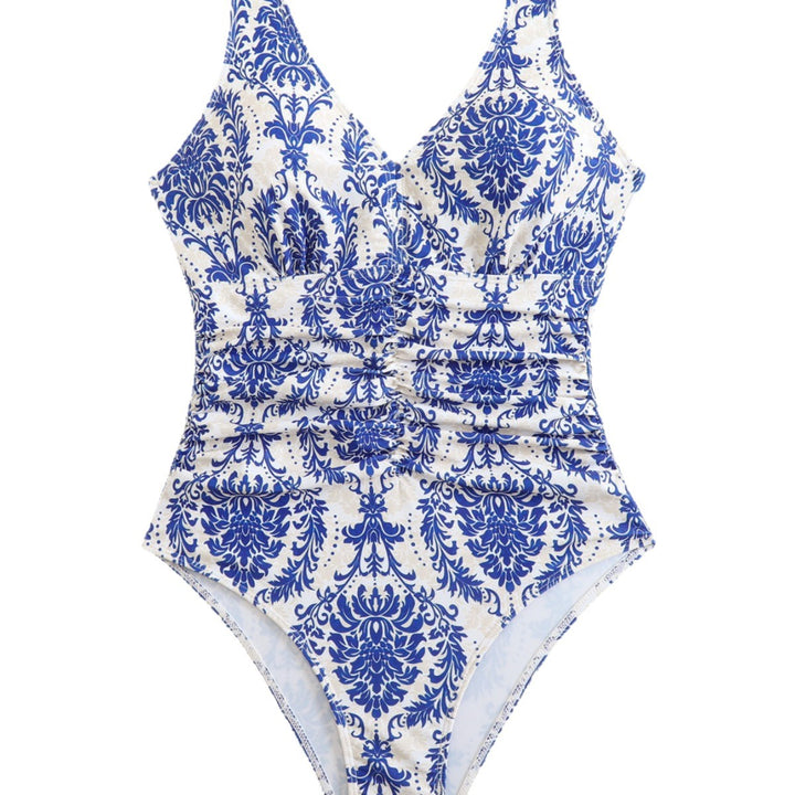 Damen eleganter Einteiler Badeanzug mit romantischem Blumenmuster Drune