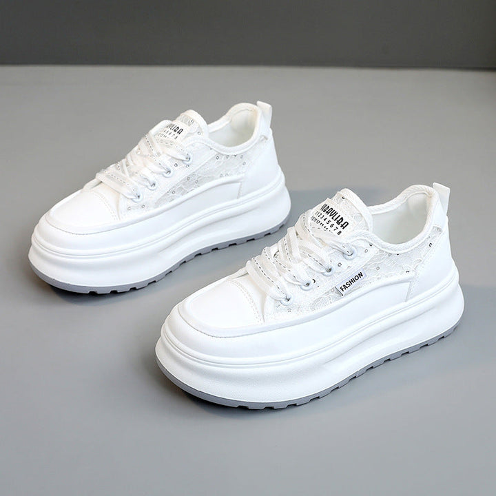 Damen modische Plateau Sneakers mit atmungsaktiver Mesh-Oberfläche und komfortabler Dämpfung Drune