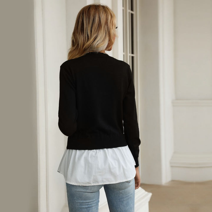 Damen Layering-Pullover mit Hemdoptik und feinem Feinstrick Drune