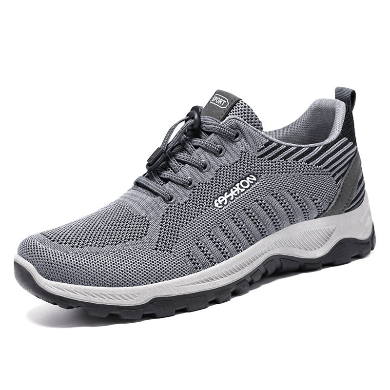 Herren nan multifunktionaler Strick-Sportschuh mit Schnellzug-Schnürung, stoßdämpfender EVA-Zwischensohle und griffiger Trailaußensohle Drune