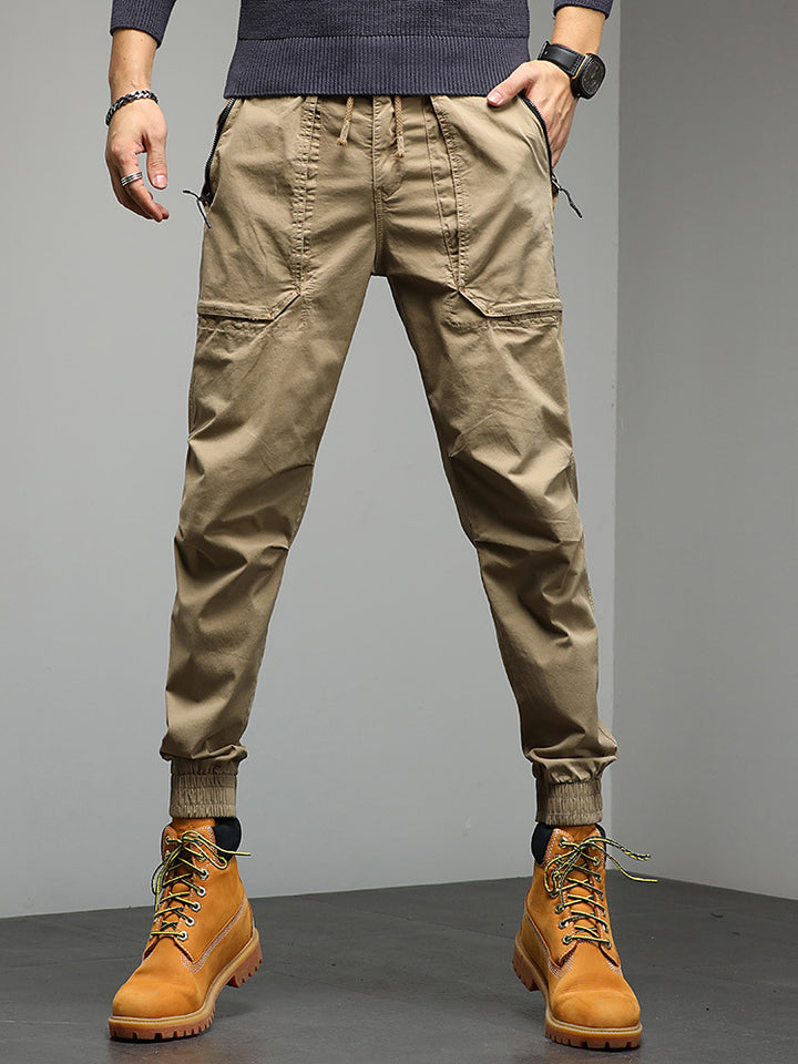 Herren Tapered Cargo-Joggerhose mit Kordelzug, elastischen Bündchen und Multifunktions‑Taschen Drune