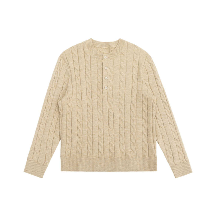 Damen Strick-Cardigan mit Zopfmuster und Rundhalsausschnitt Drune