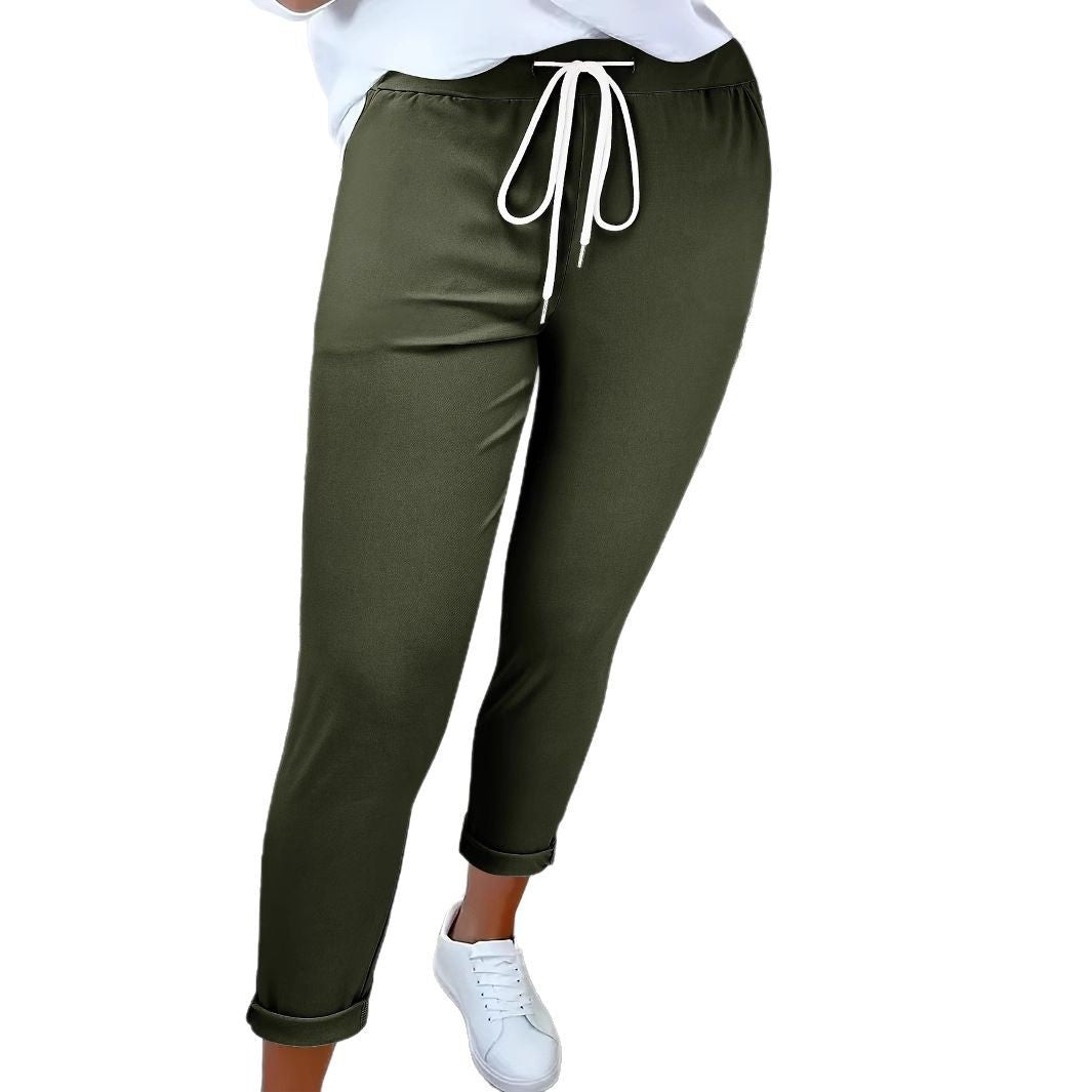 Damen Bequeme Freizeithose mit verstellbarem Taillenbund und lässigem Schnitt Drune