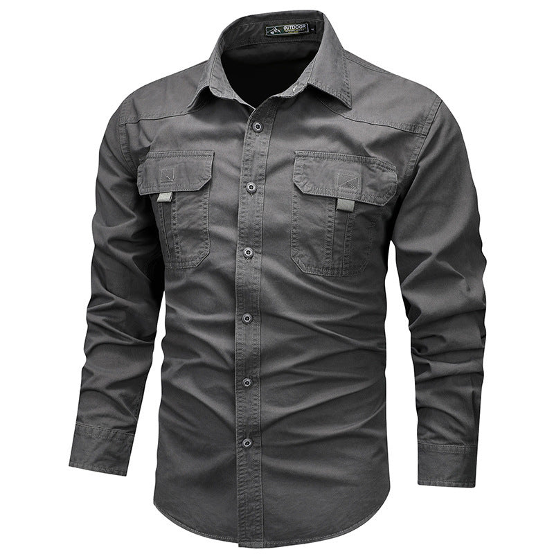 Herren Funktionales Langarmhemd mit Taschen Drune