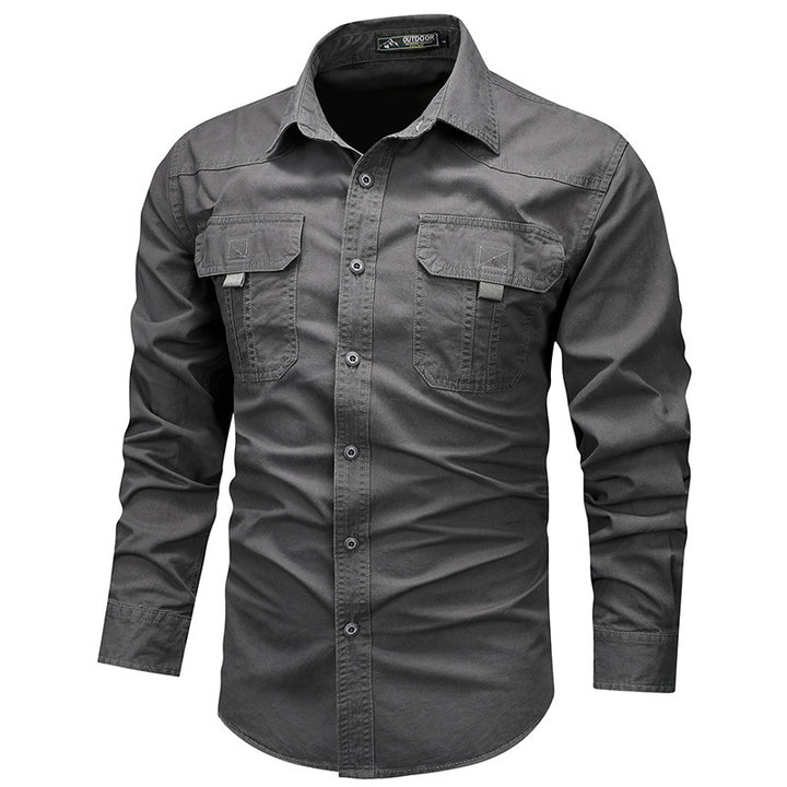Herren Funktionales Langarmhemd mit Taschen Drune