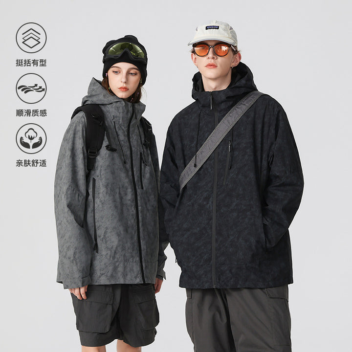 Herren Wasserdichte atmungsaktive Outdoor-Softshelljacke mit getapten Nähten und Kapuze Drune