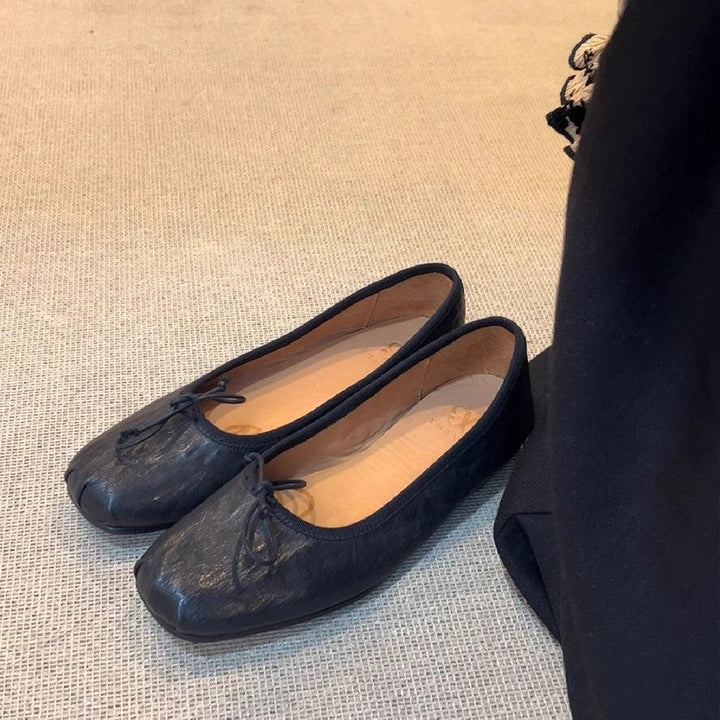 Damen Ballerinas mit quadratischer Zehenform und elegantem Riemenverschluss Drune