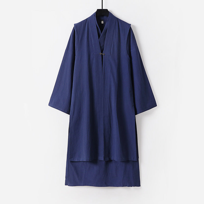 Unisex Langer Oversize-Kimono‑Mantel mit dezentem Knebelverschluss und weiter Silhouette Drune