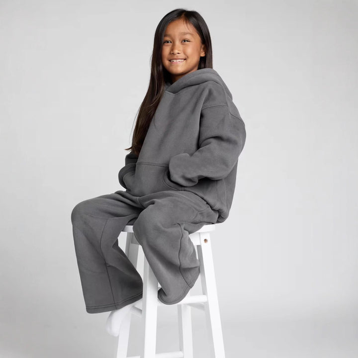 Damen oversized Kapuzenanzug aus weichem Fleece Drune