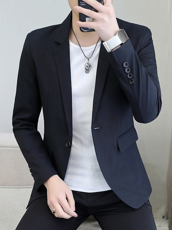 Herren modischer Blazer mit schmalem Schnitt und feinem Material Drune
