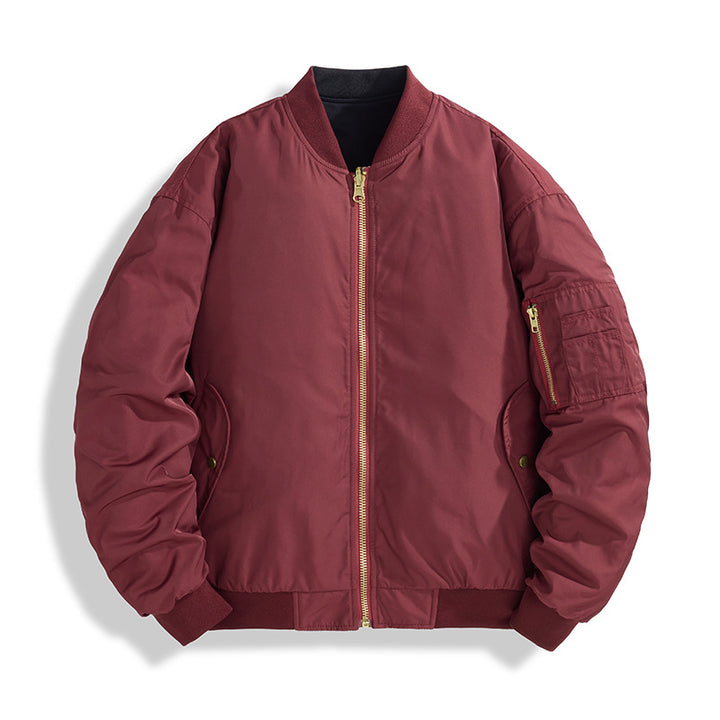 Herren Modische Bomberjacke mit Stehkragen Drune