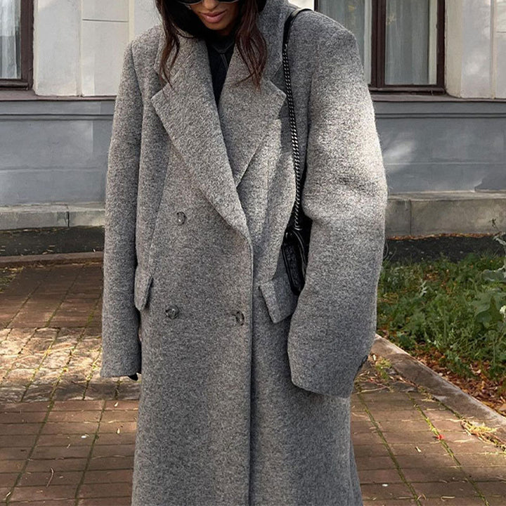 Damen Oversized-Wollmantel im eleganten Design Drune