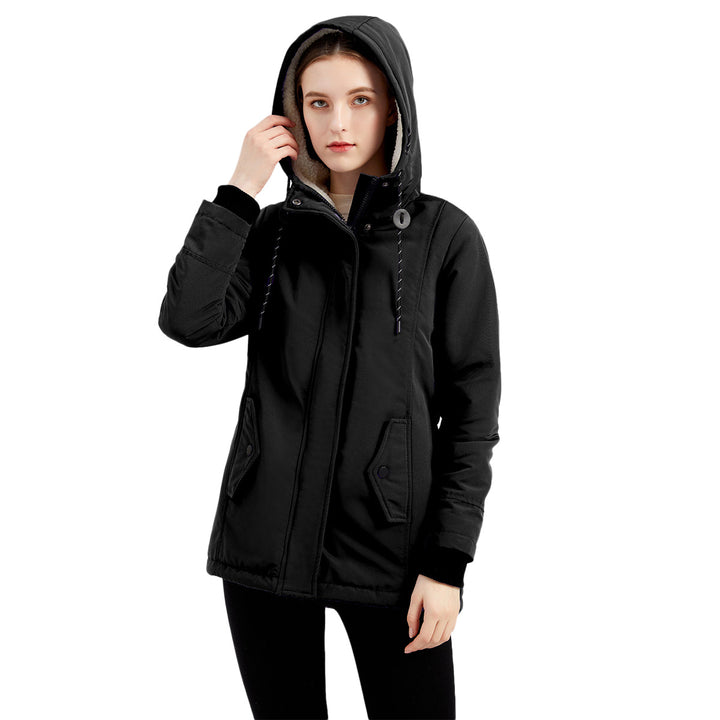 Damen nan gefütterte Winterparka mit Teddyfleece Innenfutter und Kapuze Drune