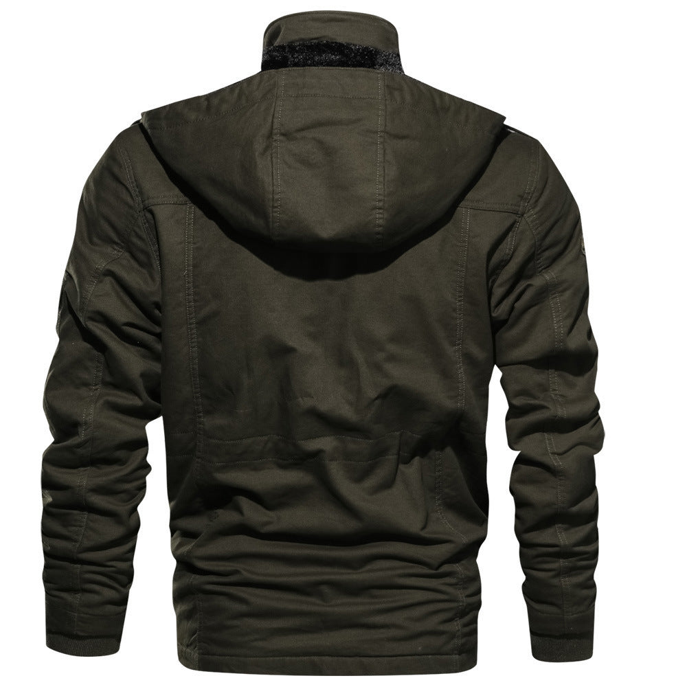 Herren Kurzparka im Urban-Utility-Stil mit wärmender Plüsch-Innenlage und Multifunktions‑Taschen Drune