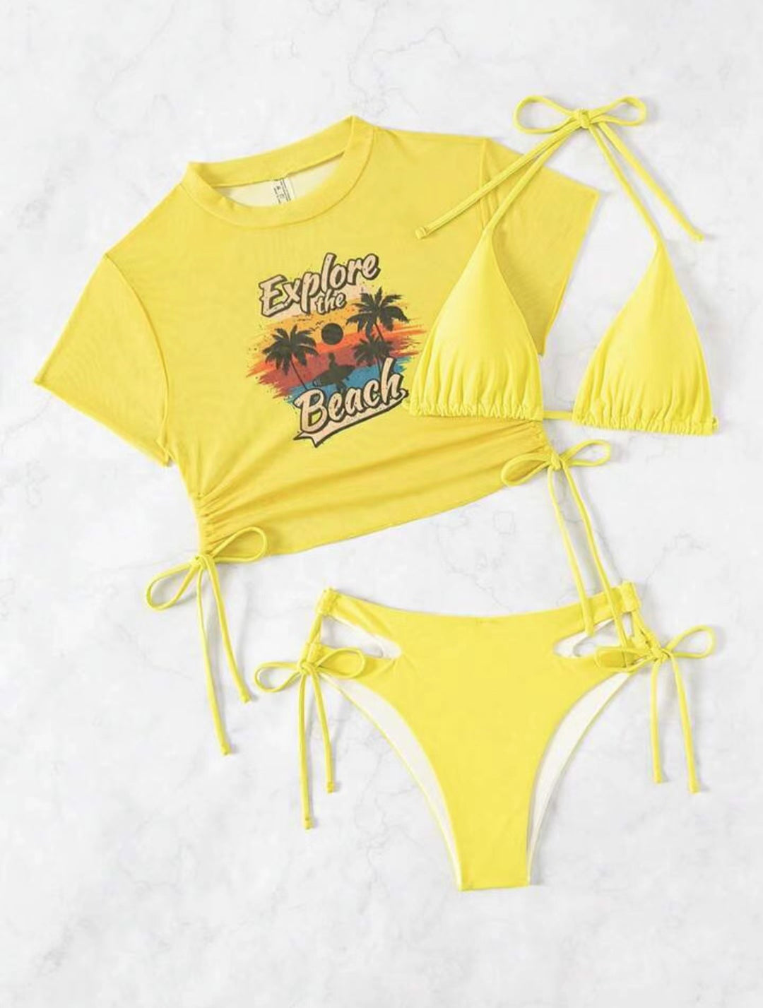 Damen Set mit Crop-Top und Triangel-Bikini Drune