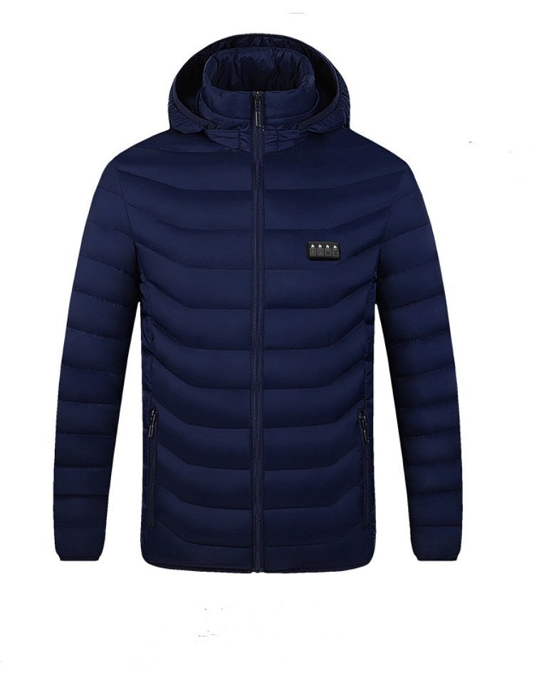 Herren Beheizte Steppjacke mit Mehrzonen-Heizsystem und Kapuze Drune