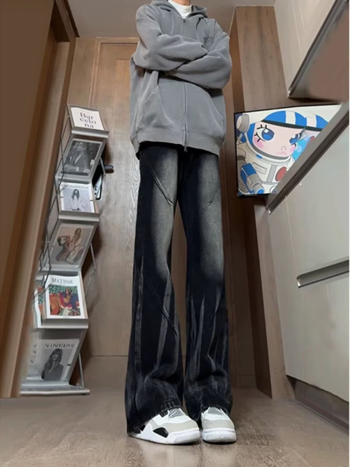 Herren lässige baggy Jeans im used Look Drune