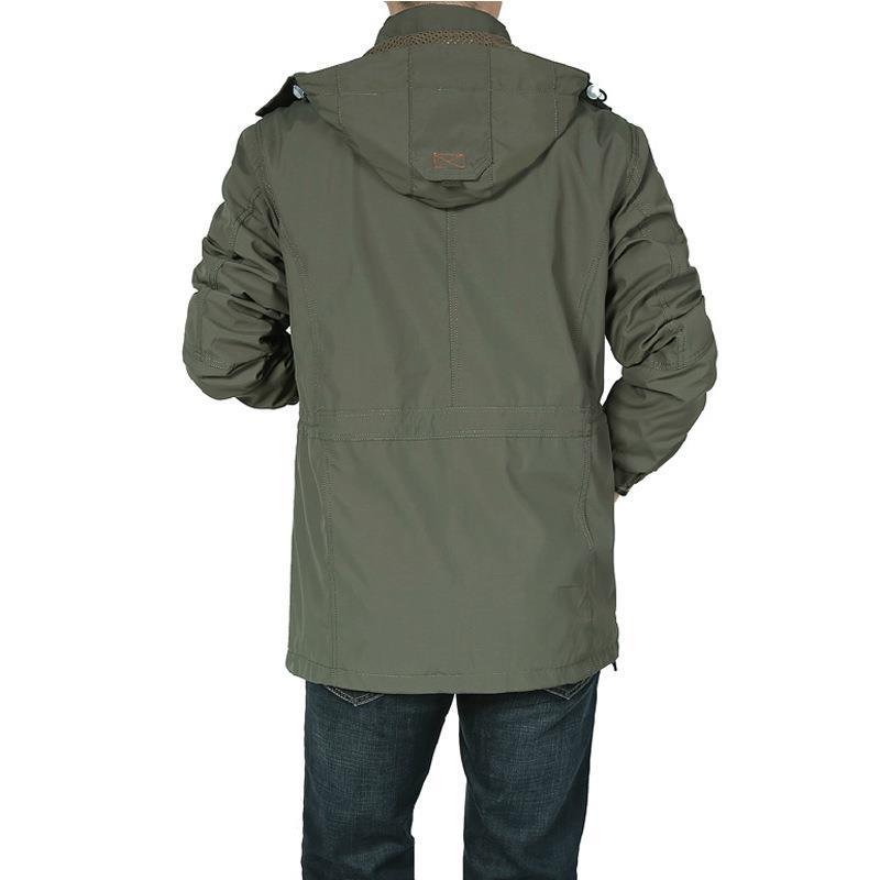 Herren Fieldjacke im Utility‑Stil mit Kapuze und Multifunktions‑Taschen Drune