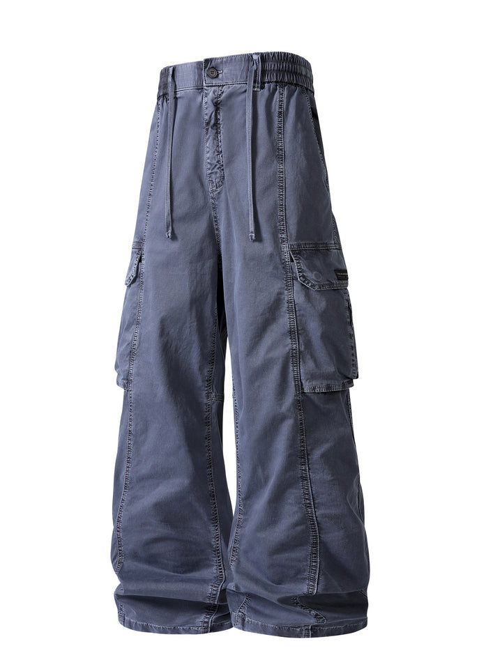 Herren Weite Utility-Cargo-Bermuda mit Elastikbund und Multifachtaschen Drune