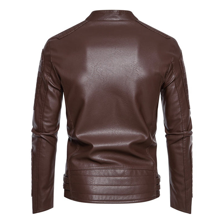 Herren Modische Bikerjacke aus Kunstleder Drune