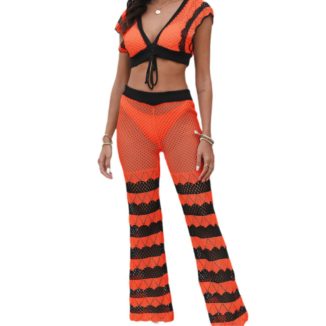 Damen Häkel-Set mit sexy Crop-Top und panty Drune