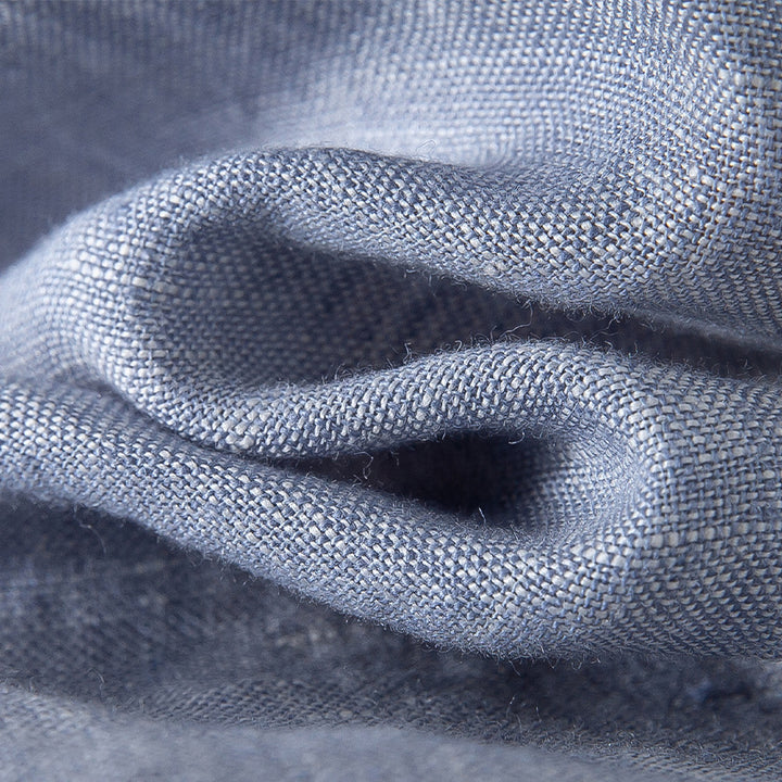 Herren Vintagegewaschenes Leinenhemd mit Brusttasche und abgerundetem Saum Drune