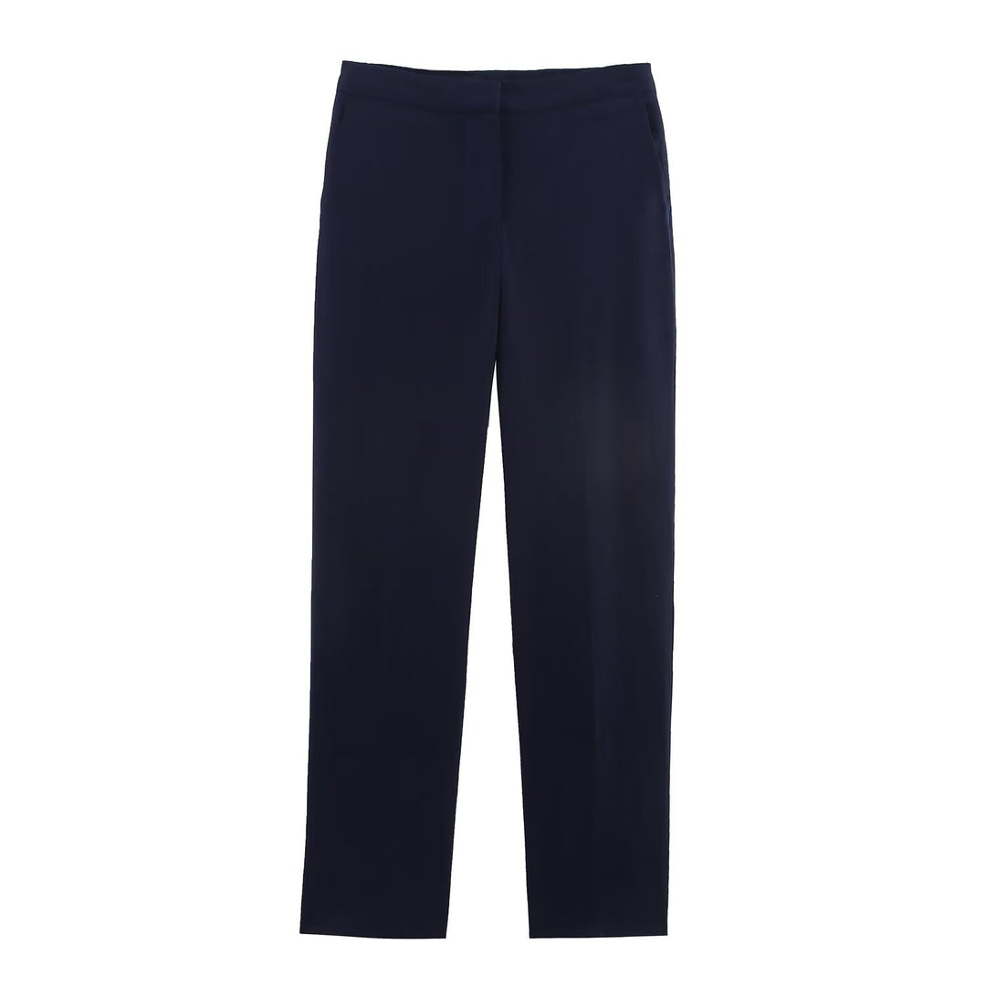 Damen Gerade geschnittene Stoffhose mit glattem Bund und klassischer Silhouette Drune
