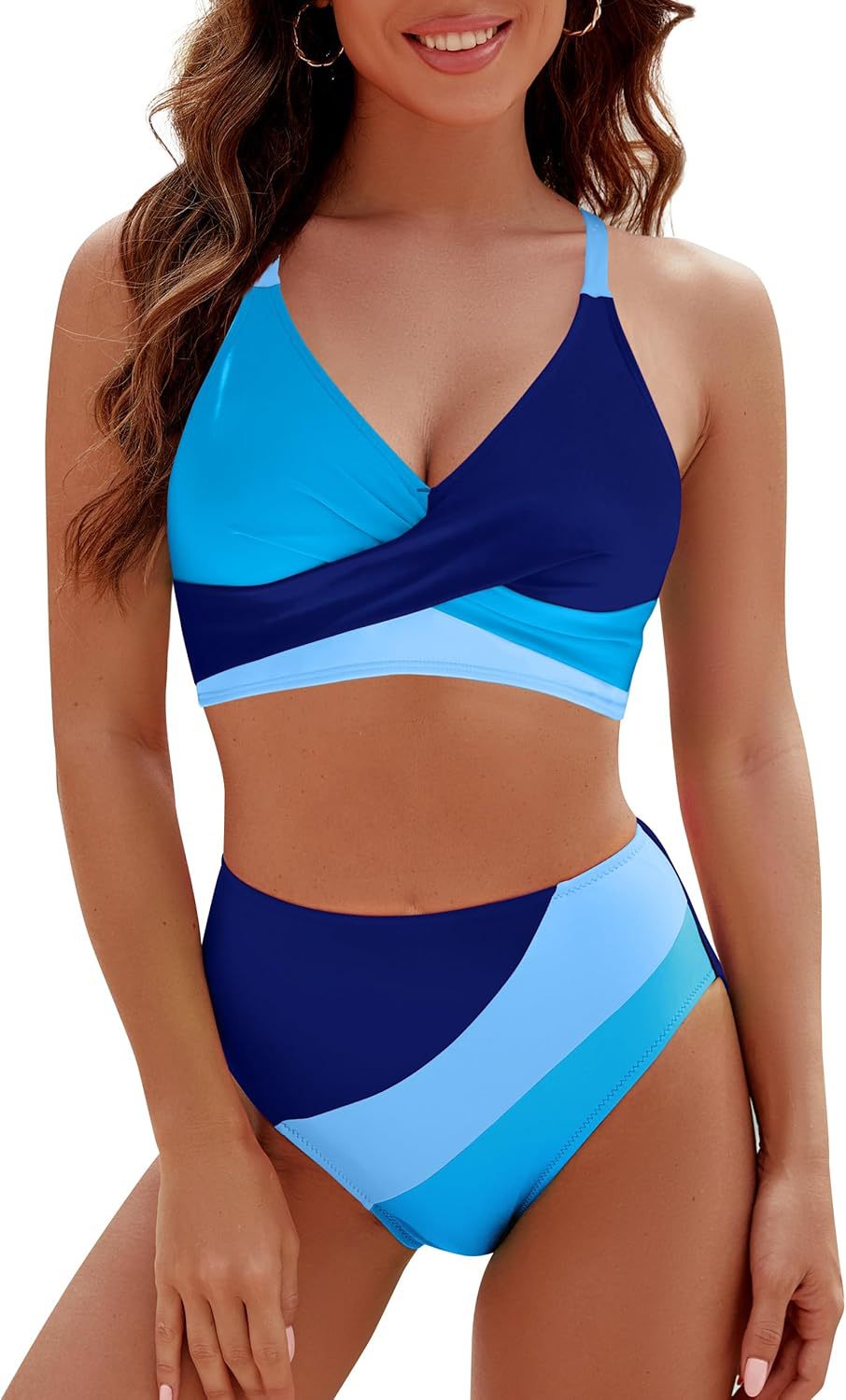 Damen Sportlicher Bikini-Set mit modernem Wickeldesign Drune