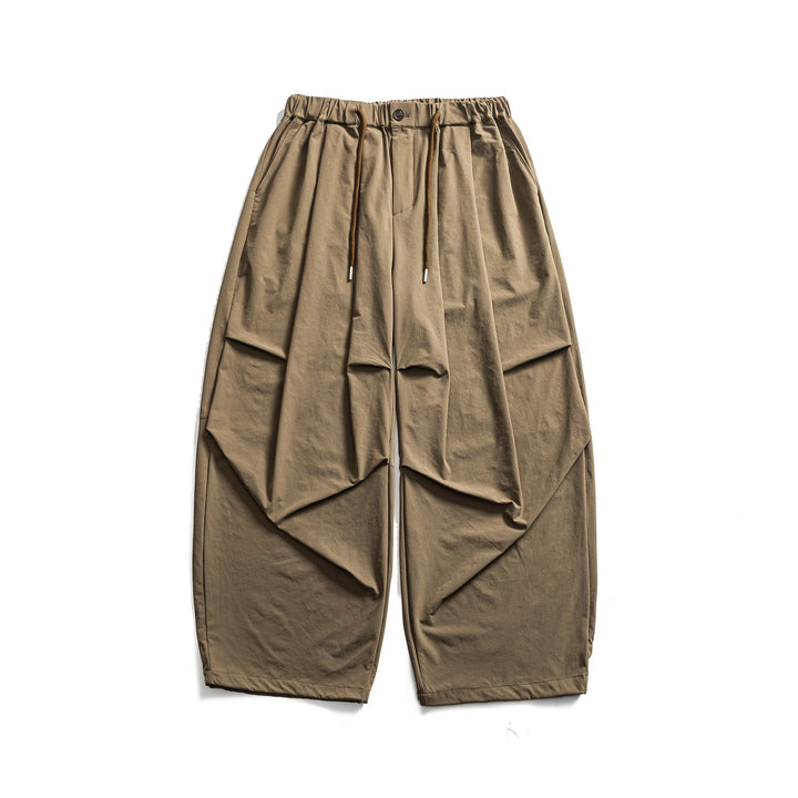Damen Weite Cropped-Cargo-Culotte mit Tunnelzugbund und Falten-Detail Drune