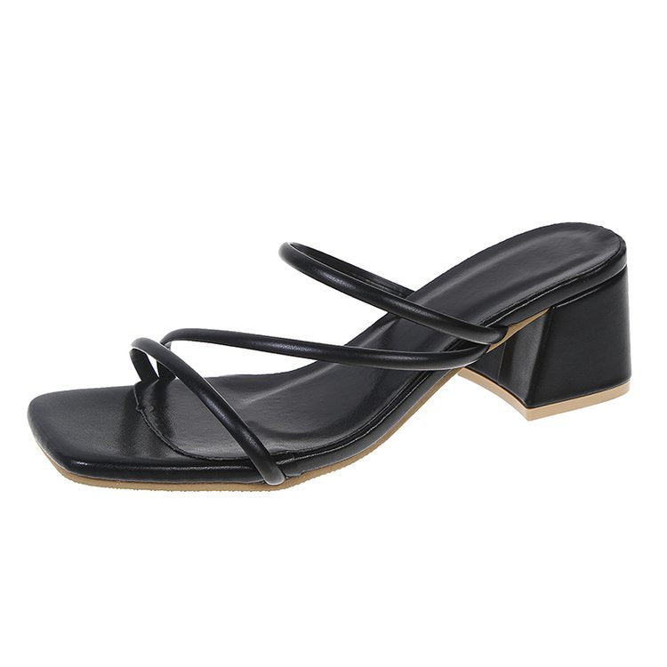Damen Lounge Sandalen mit elegantem Blockabsatz Drune