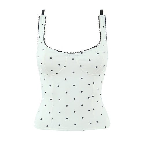 Damenoberteil mit eleganter Polka-Dot-Optik und feinen Details Drune