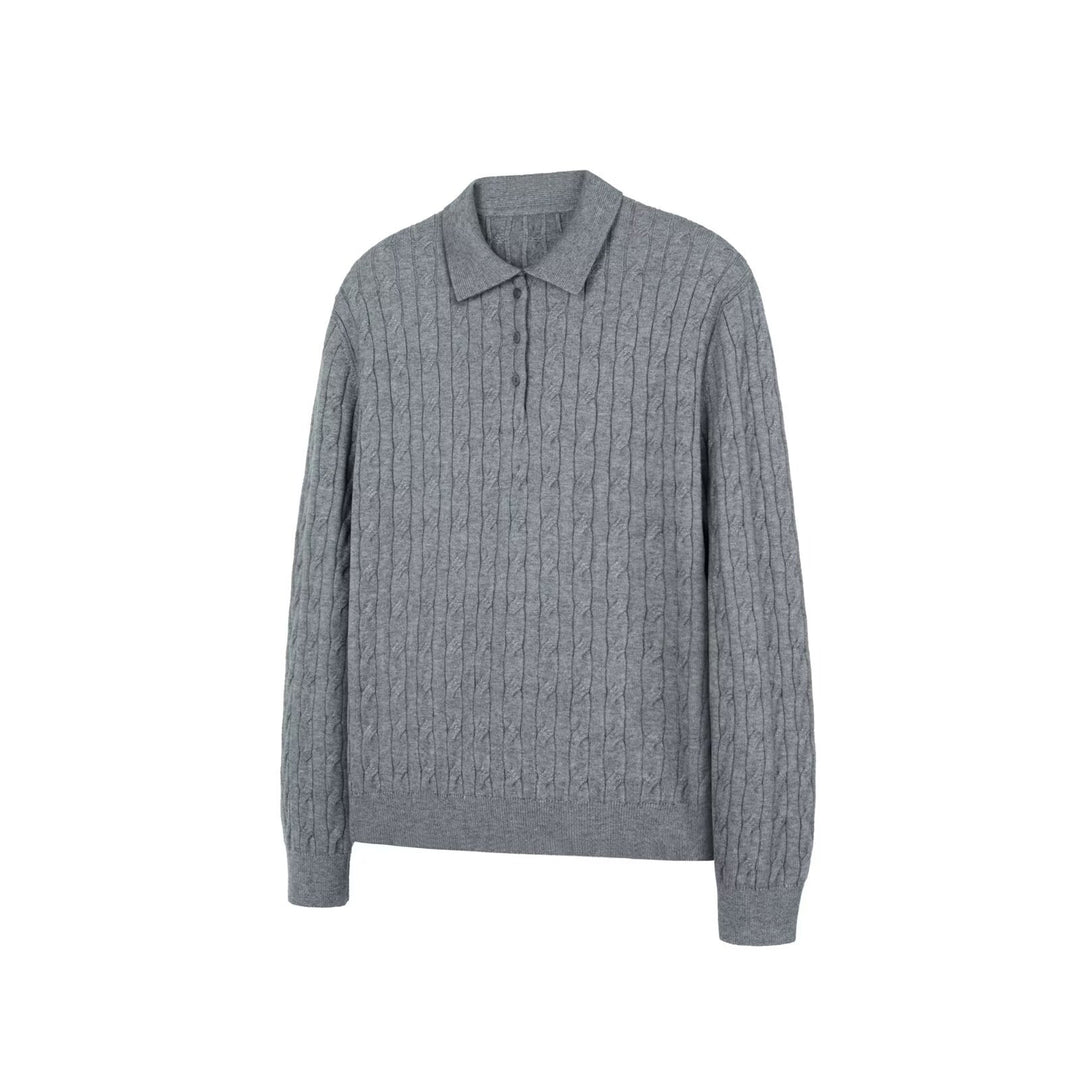 Herren Langarm Pullover mit Zopfmuster Drune