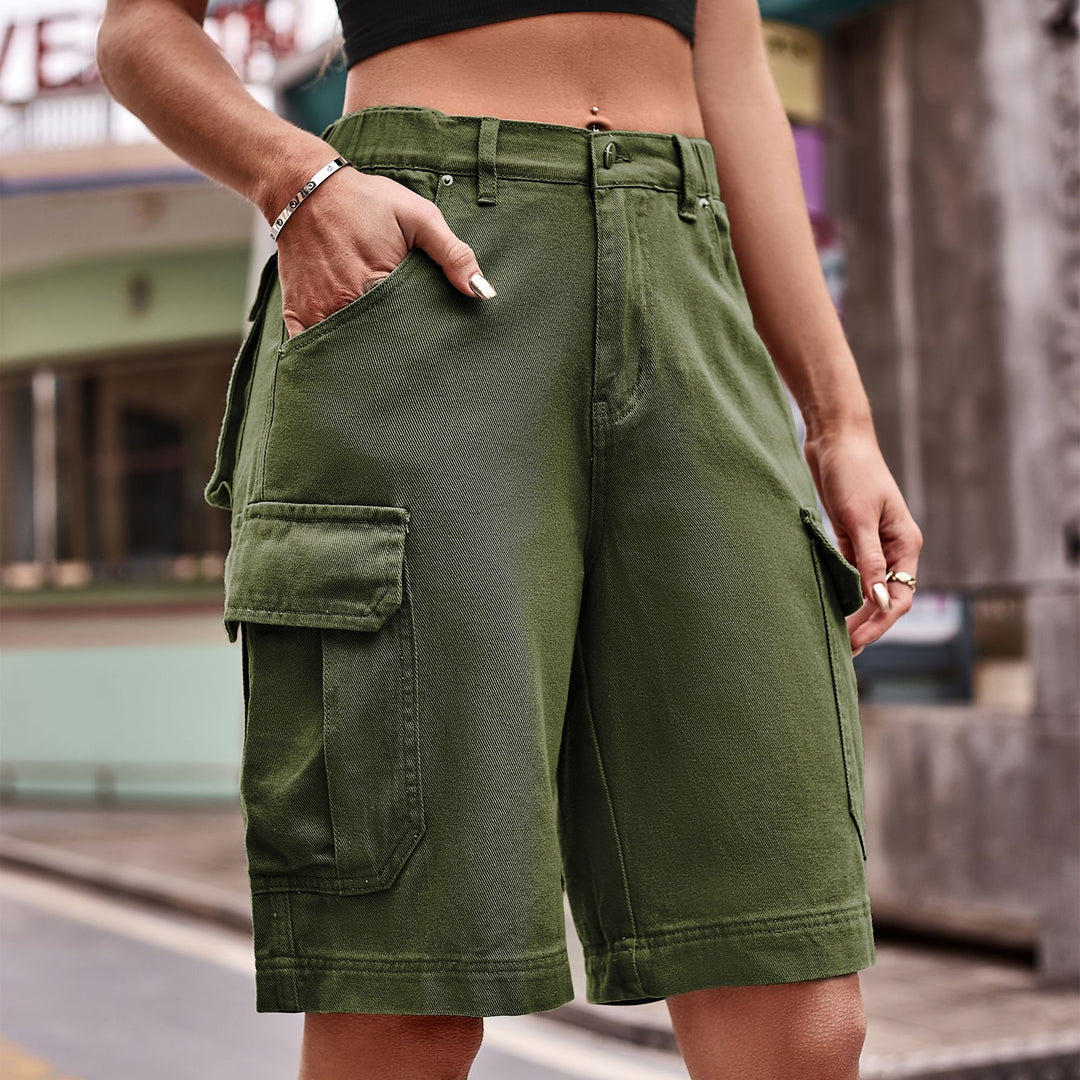 Damen Cargo-Shorts mit elastischem Bund und praktischen Taschen Drune