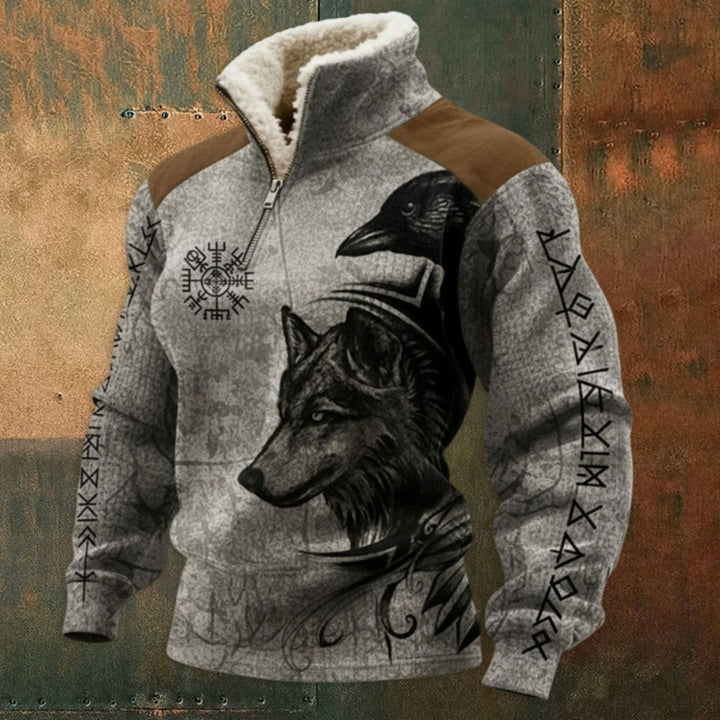 Herren Urbaner Fleece Pullover mit Baum-Motiv Drune