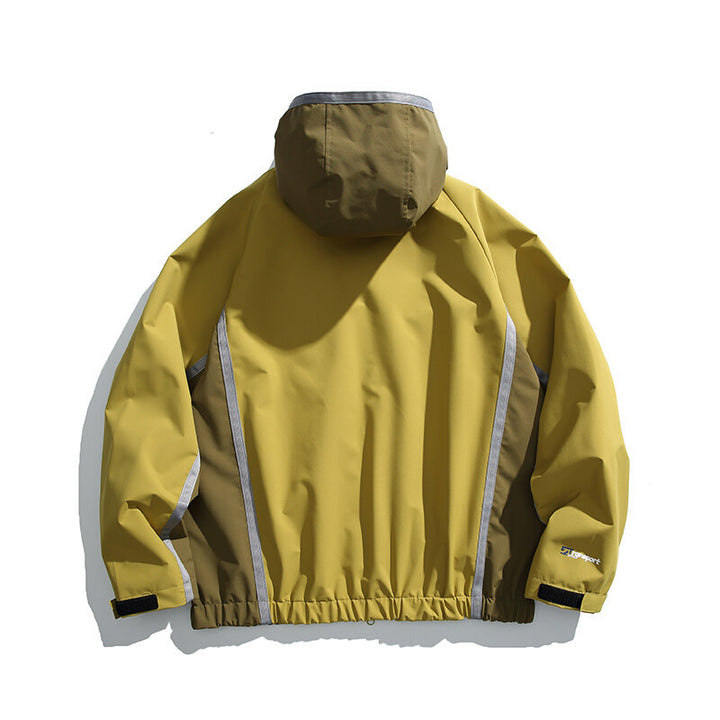 Unisex Wasserabweisende technische Kapuzenjacke mit Reflektorpaspeln und elastischem Saum Drune