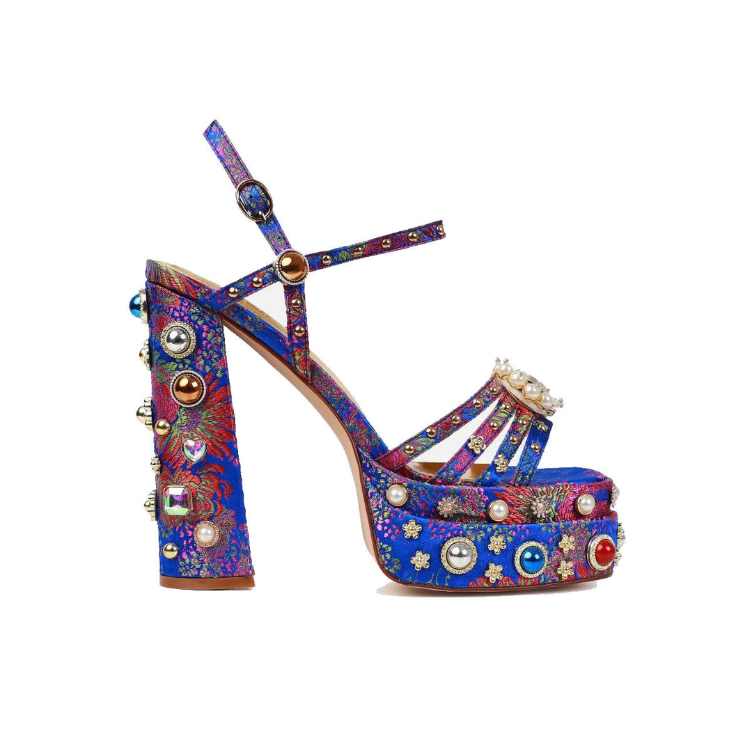 Damen Dekorative Hoch-Platform Sandalen mit Riemen Drune