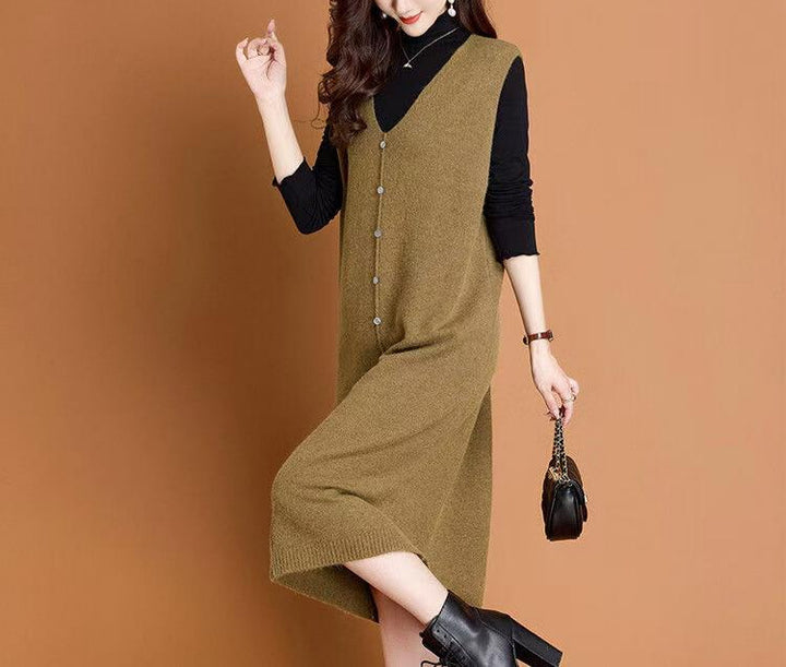 Damen Lange Strickweste Drune
