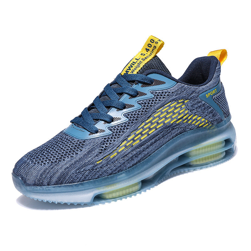 Unisex atmungsaktive Strick-Laufsneaker mit sichtbarer Luftkammer, verstärkter Ferse und rutschfester Profilsohle Drune