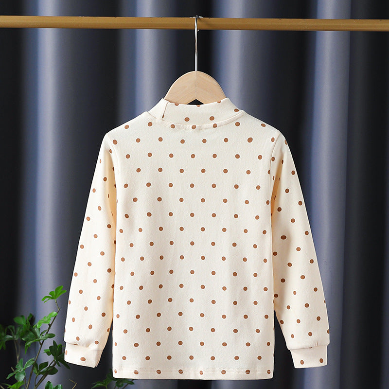 Mädchen Langarmshirt mit niedlichen Punkten und charmantem Applikationsdetail Drune