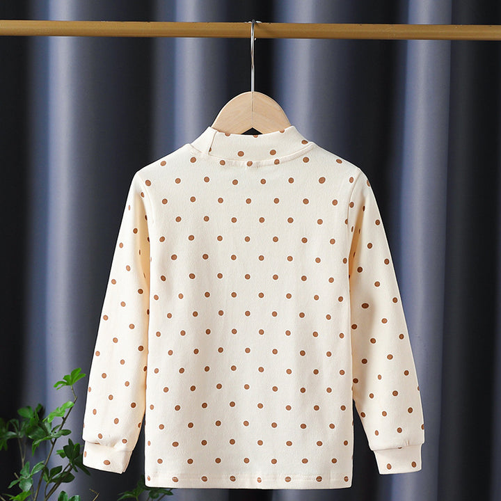 Mädchen Langarmshirt mit niedlichen Punkten und charmantem Applikationsdetail Drune