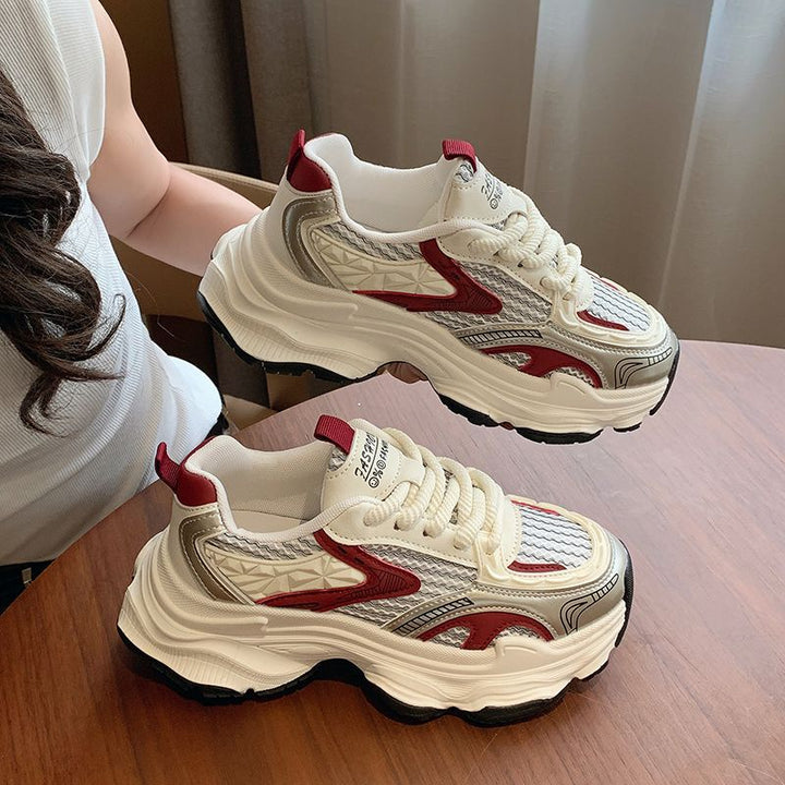 Damen Sportliche Chunky Sneakers mit atmungsaktiver Netzstruktur und dämpfender Sohle Drune