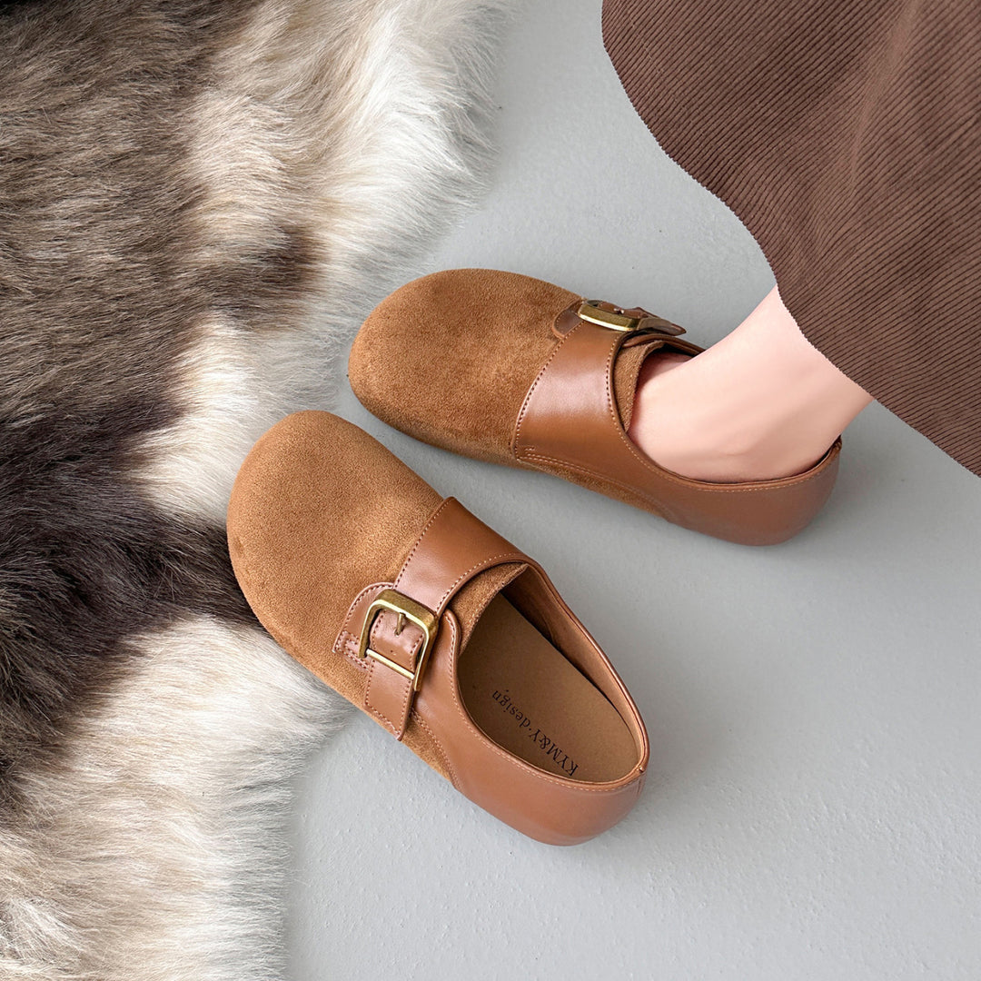 Damen Bequeme Clogs mit dekorativem Riemen Drune